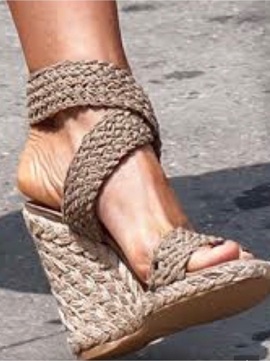 Stuart Weitzman Shoes - Stylist Archive | Stuart Weitzman Green Braided Espadrille Wedge Sandals Size 7